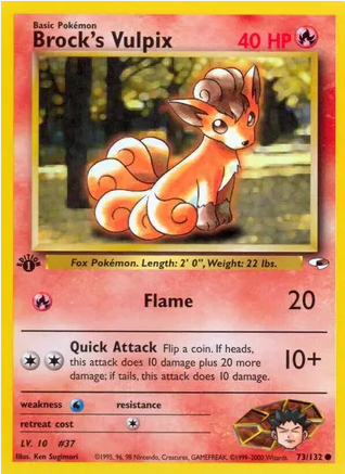 Brock's Vulpix (73/132) 1st Edition - Near Mint