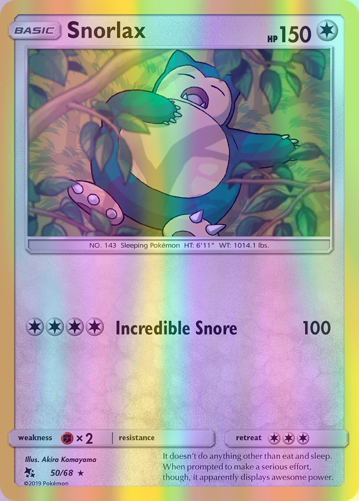Snorlax - 50/68 (HIF) Rare - Near Mint Reverse Holofoil