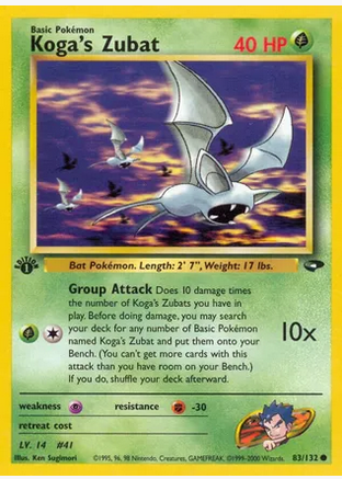 Koga's Zubat - 080/132 (G2) Uncommon - Near Mint 1st Edition
