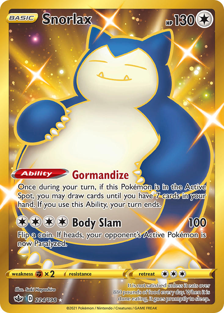 Snorlax - 224/198 (SWSH06) Secret Rare - Near Mint Holofoil