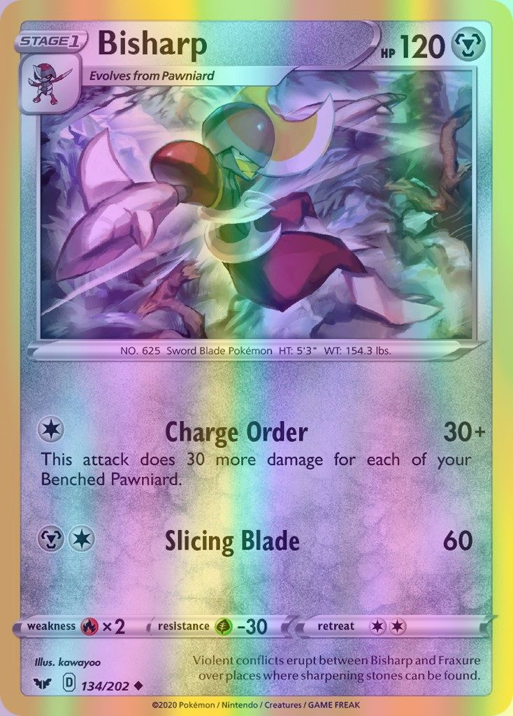 Bisharp - 134/202 (SWSH01) Uncommon - Near Mint Reverse Holofoil