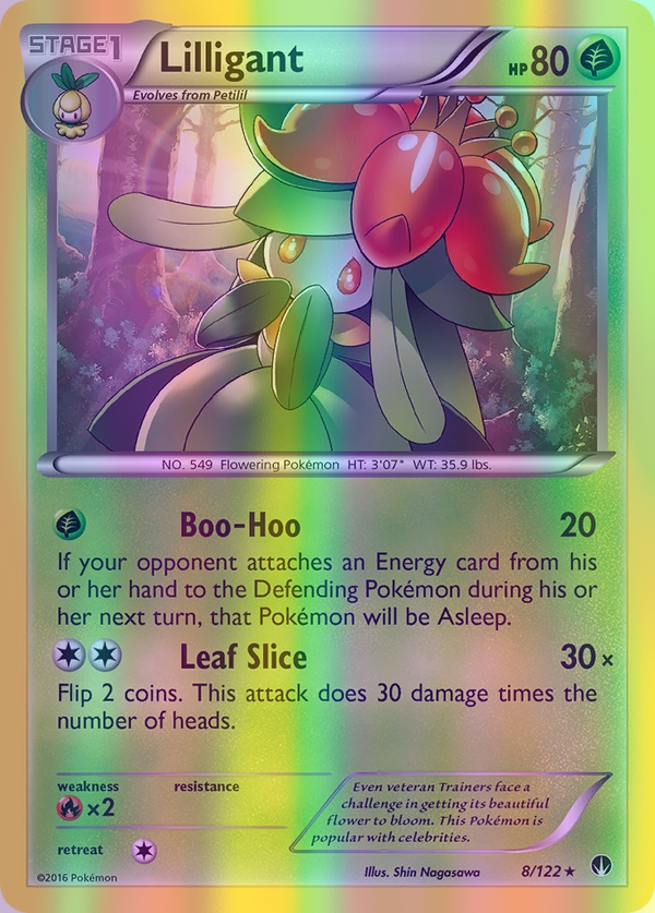 Lilligant - 008/122 (BKP) Rare - Near Mint Reverse Holofoil