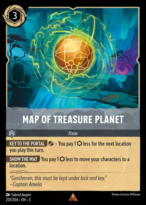 Map of Treasure Planet (Into the Inklands 201/204) Rare - Near Mint