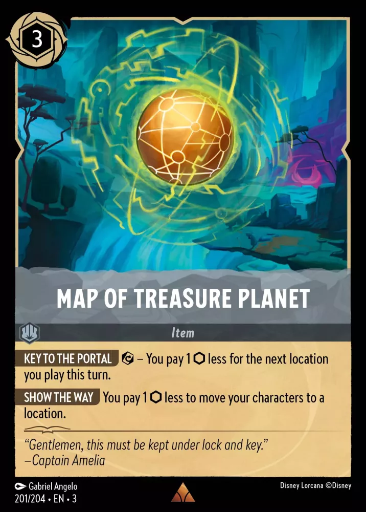 Map of Treasure Planet (Into the Inklands 201/204) Rare - Near Mint