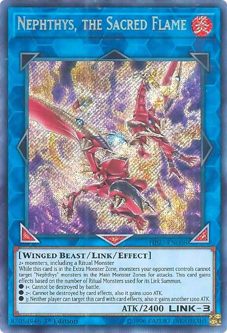 Nephthys, the Sacred Flame (HISU-EN008) Near Mint 1st Edition - Secret Rare