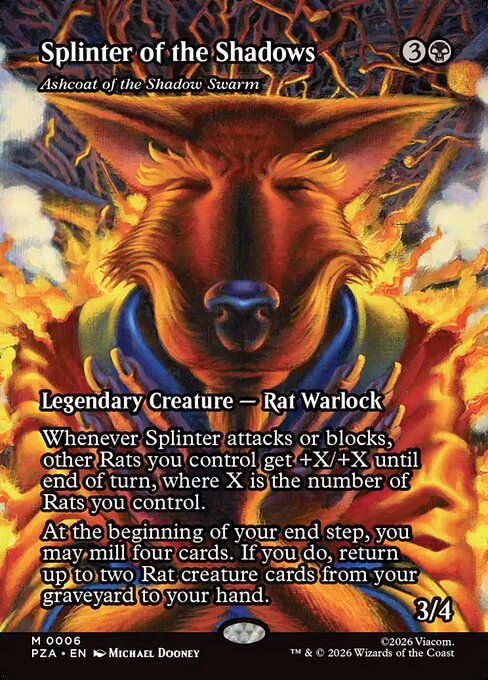 Splinter of the Shadows - Ashcoat of the Shadow Swarm [ #0006 Borderless ] (PZA-M)