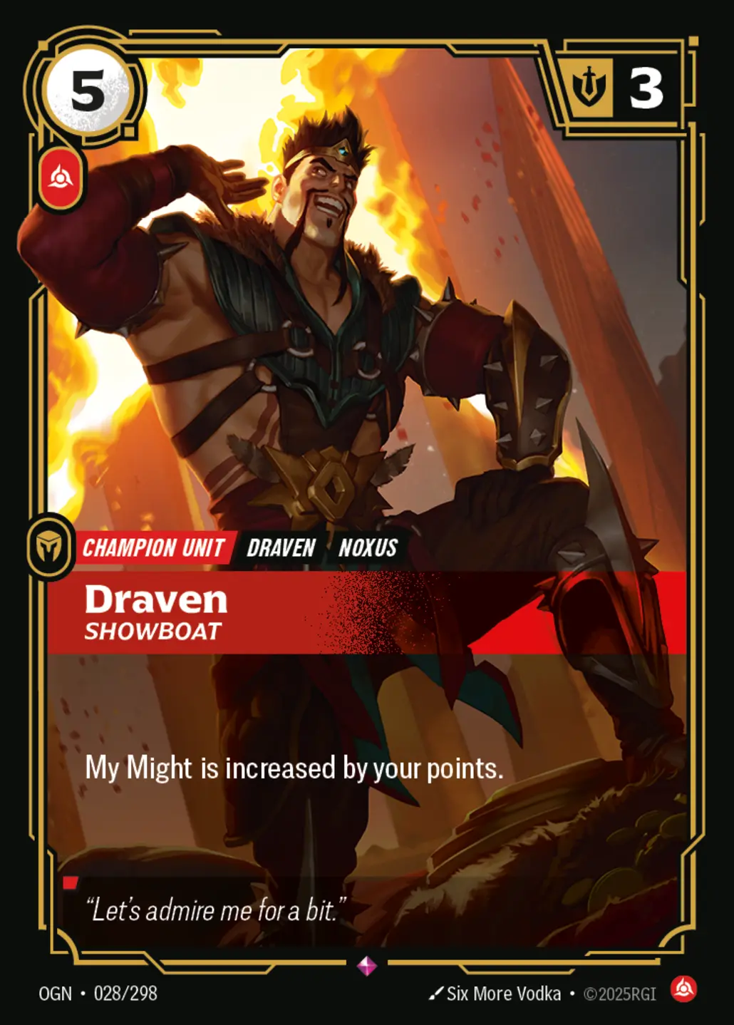 Draven - Showboat - 028/298 (OGN) Rare