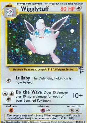 Wigglytuff - 019/130 (BS2) Holo Rare - Light Play Holofoil