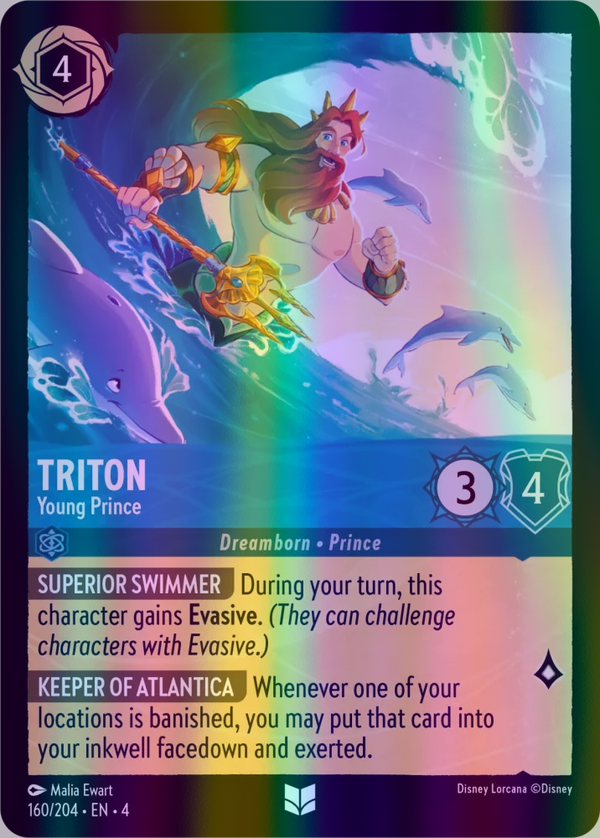 Triton - Young Prince (Ursula's Return 160/204) Uncommon - Near Mint Cold Foil
