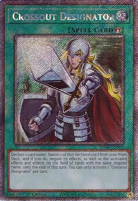 Crossout Designator (RA02-EN063) Platinum Secret Rare - Near Mint 1st Edition
