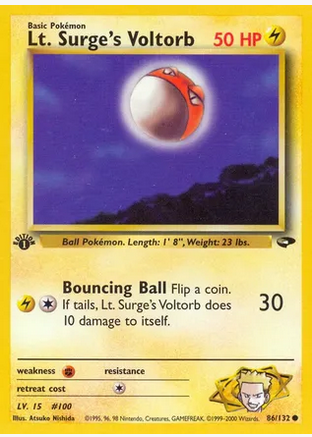 Lt. Surge's Voltorb (86/132) 1st Edition