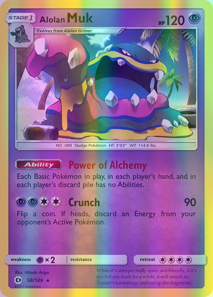 Alolan Muk - 058/149 (SM01) Holo Rare - Near Mint Reverse Holofoil
