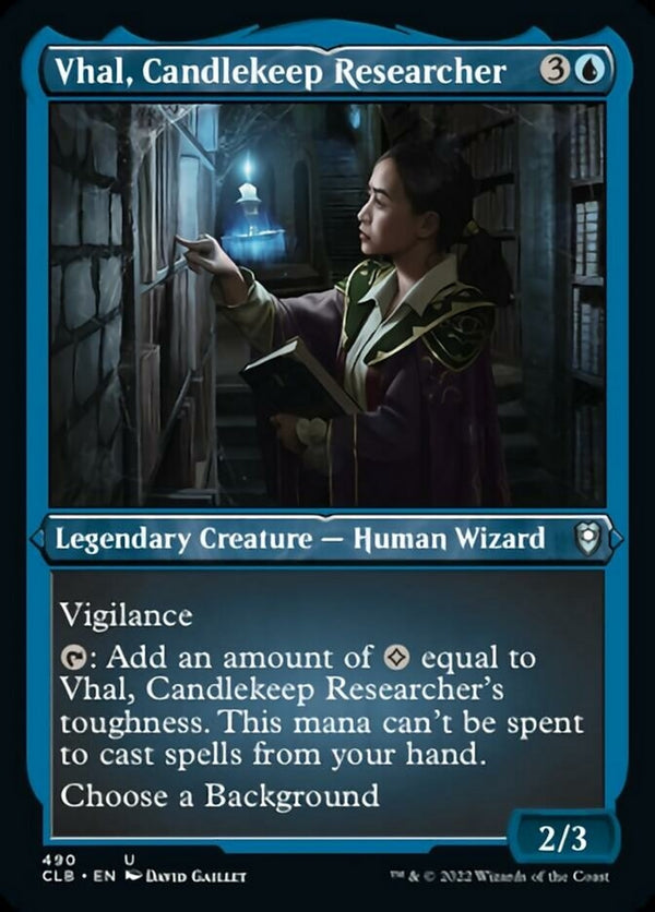 Vhal, Candlekeep Researcher [#490 Etched Foil] (CLB-U)