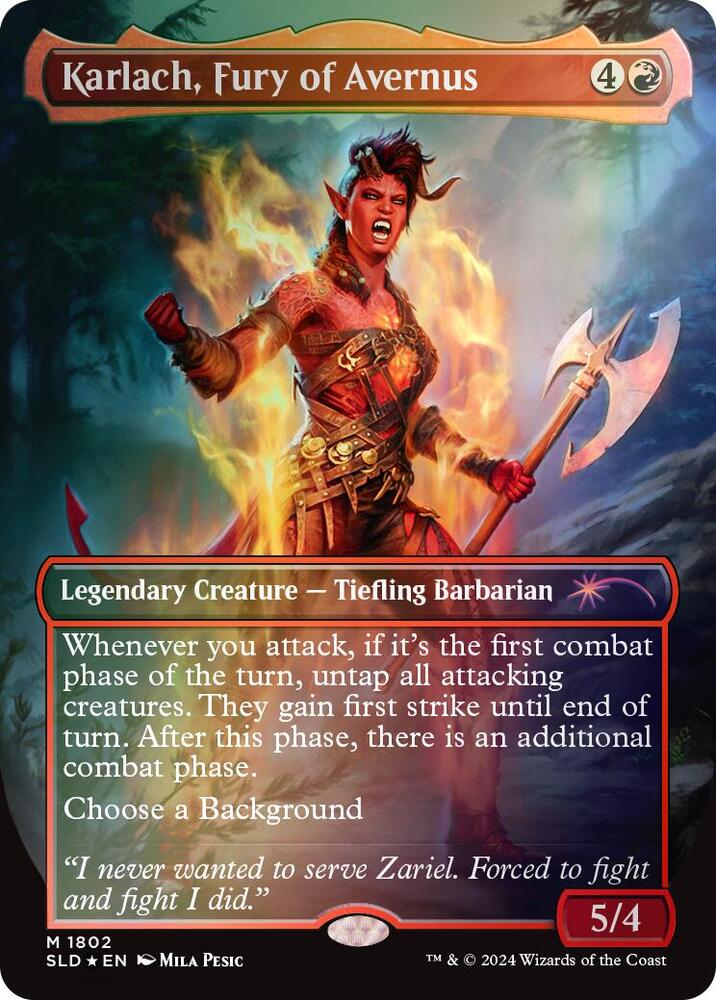 Karlach, Fury of Avernus [#1802] (SLD-M-Rainbow Foil)