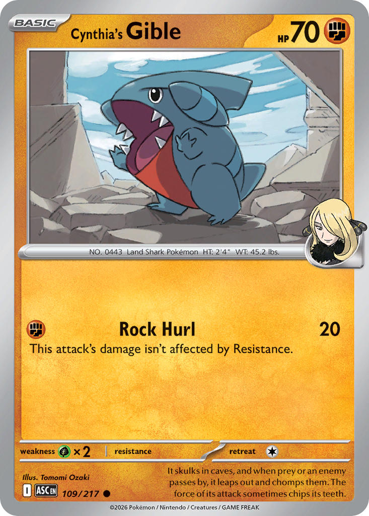 Cynthia's Gible - 109/217 (ASC) Common