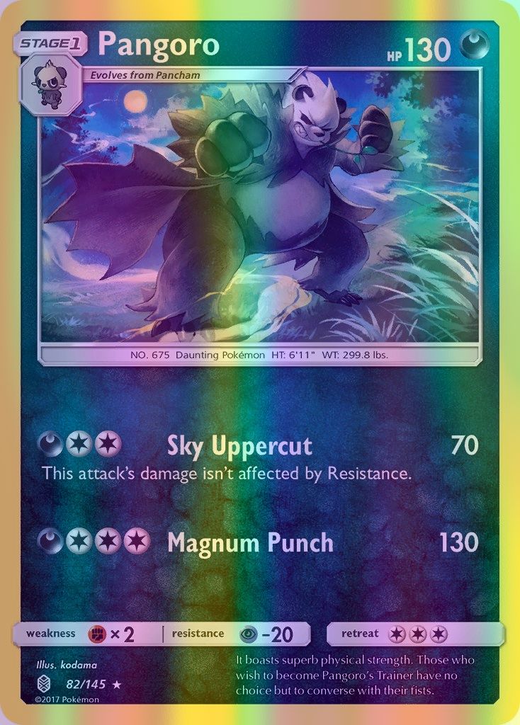 Pangoro - 082/145 (SM:GRI) Rare - Near Mint Reverse Holofoil