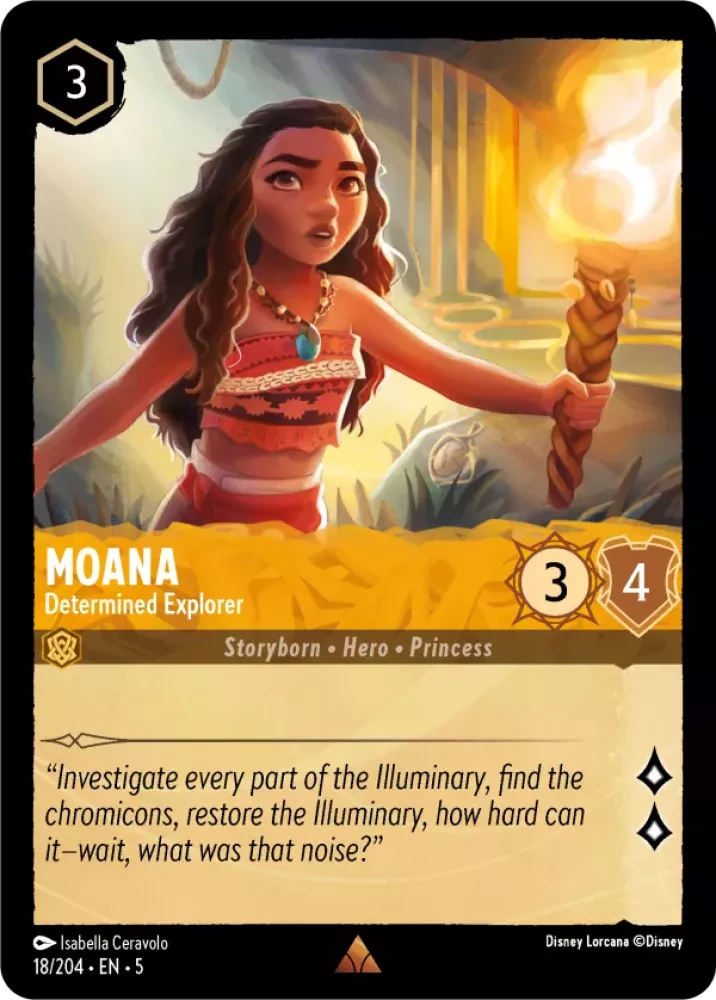 Moana - Determined Explorer (Shimmering Skies 018/204) Rare - Near Mint