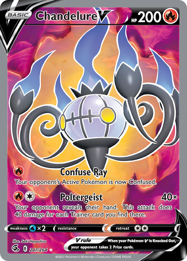 Chandelure V (Full Art) - 247/264 (SWSH08) Ultra Rare - Near Mint Holofoil