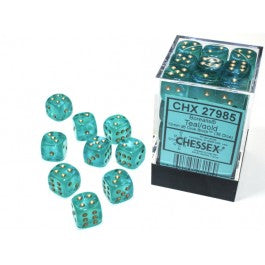 CHX27985: Borealis - 12mm D6 Teal/Gold (Luminary) (36)
