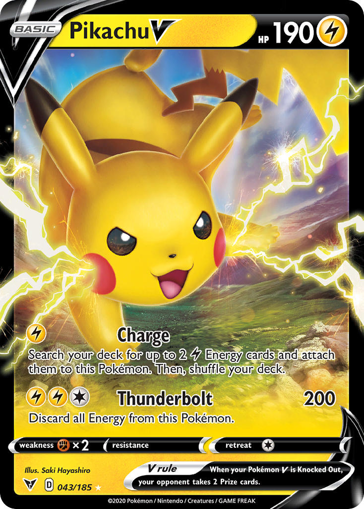 Pikachu V - 043/185 (SWSH04) Ultra Rare - Near Mint Holofoil