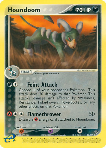 Houndoom - 34/97 (DR) Uncommon - Light Play