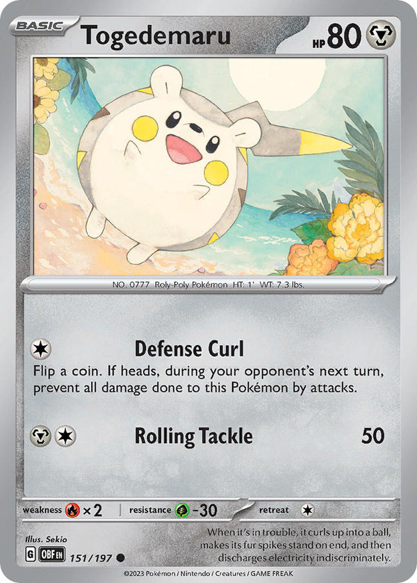 Togedemaru - 151/197 (OBF) Common - Near Mint