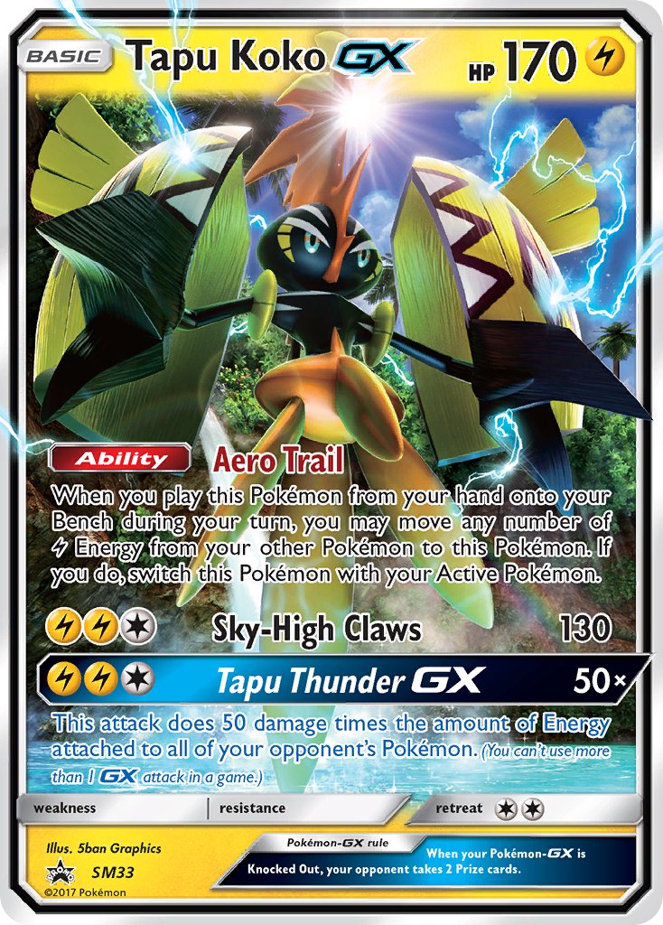 Tapu Koko GX - SM33 (SM:PR) Promo - Near Mint Holofoil