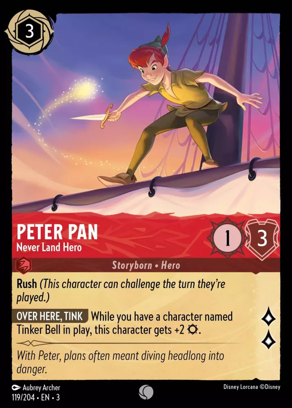 Peter Pan - Never Land Hero (Into the Inklands 119/204) Common - Near Mint