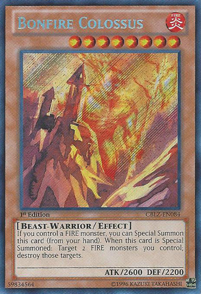 Bonfire Colossus (CBLZ-EN084) Secret Rare - Near Mint 1st Edition