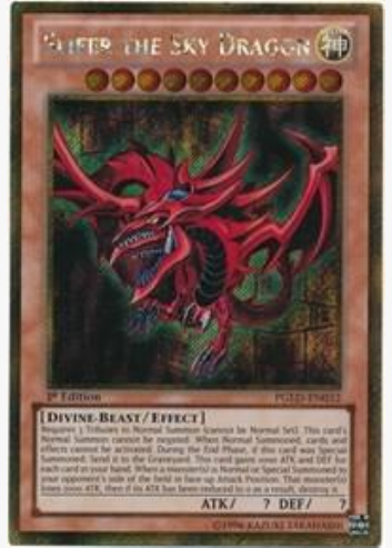 Slifer the Sky Dragon (PGLD-EN032) Gold Secret Rare - Light Play