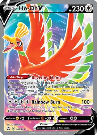 Ho-Oh V (Full Art) - 187/195 (SWSH12) Ultra Rare - Near Mint Holofoil