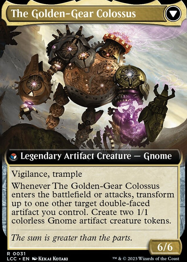 Tetzin, Gnome Champion // The Golden-Gear Colossus [