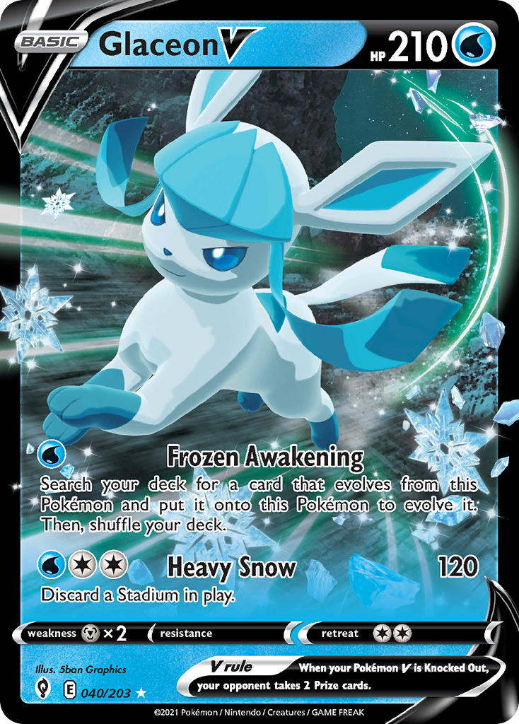 Glaceon V - 040/203 (SWSH07) Ultra Rare - Near Mint Holofoil