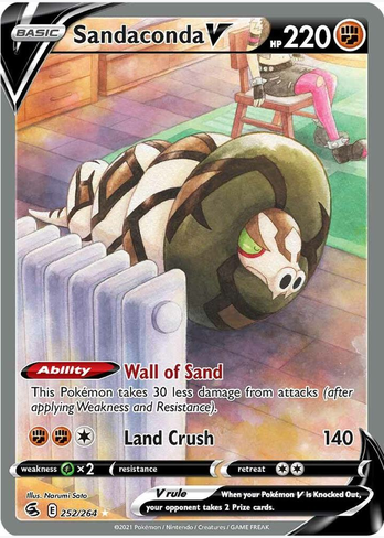 Sandaconda V (Alternate Full Art) - 252/264 (SWSH08) Ultra Rare - Damaged Holofoil