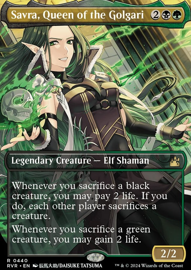 Savra, Queen of the Golgari [#0440 Borderless Anime] (RVR-R)
