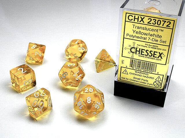 CHX23072: Translucent - Poly Set Yellow w/white (7)