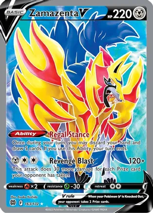 Zamazenta V (Full Art) - 163/172 (SWSH09) Ultra Rare - Near Mint Holofoil