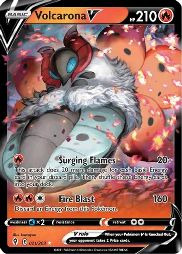 Volcarona V - 021/203 (SWSH07) Ultra Rare - Near Mint Holofoil