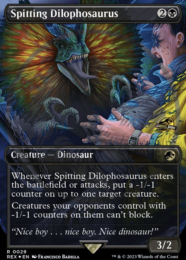 Spitting Dilophosaurus [#0029 Embossed Foil] (REX-R)
