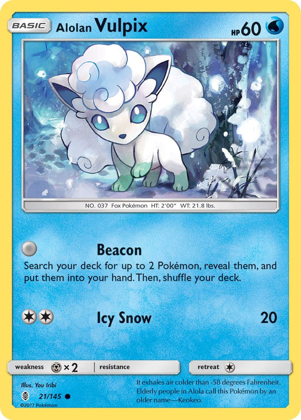 Alolan Vulpix - 021/145 (SM:GRI) Common - Near Mint