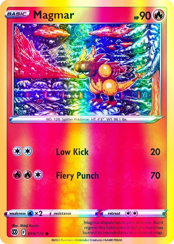 Magmar - 019/172 (SWSH09) Common - Near Mint Reverse Holofoil