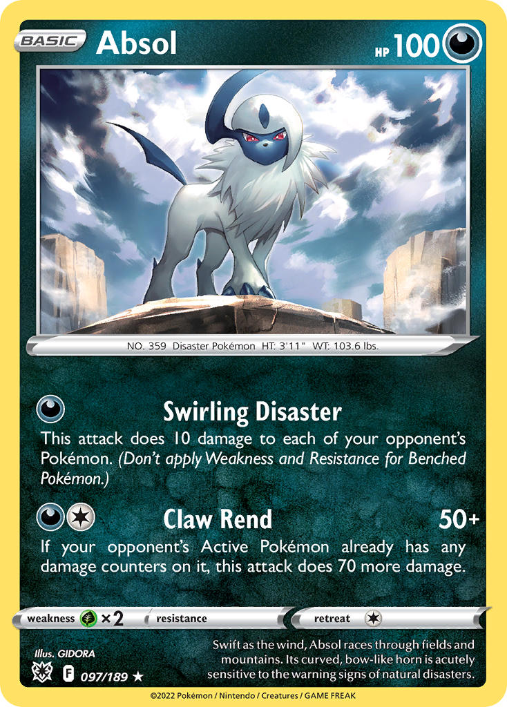 Absol - 097/189 (SWSH10) Holo Rare - Near Mint Holofoil