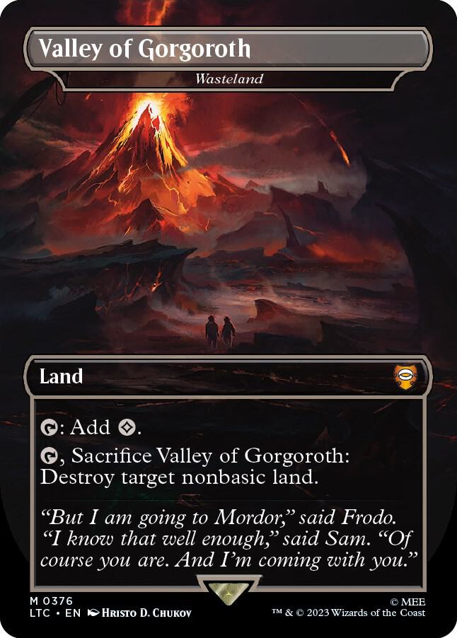 Valley of Gorgoroth - Wasteland [#0376 Alternate-Art Borderless] (LTC-M-FOIL) Moderate Play