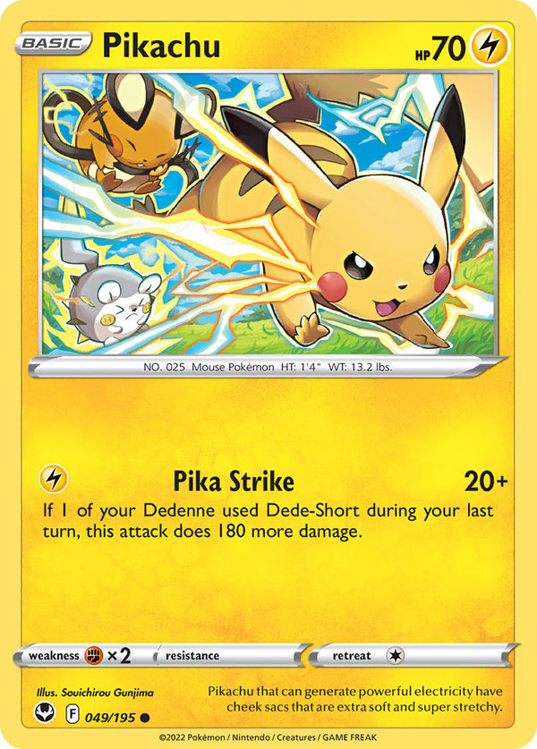 Pikachu - 049/195 (SWSH12) Common - Near Mint