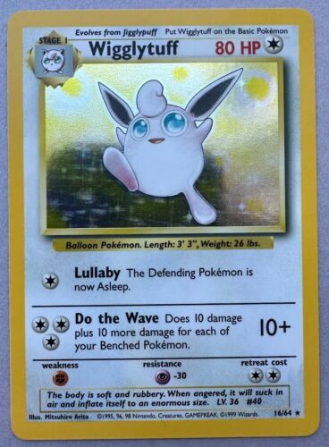 Wigglytuff  - 16/64 (JU) Holo Rare - Near Mint Unlimited Holofoil Misprint