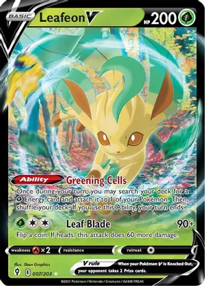 Leafeon V - 007/203 (SWSH07) Ultra Rare - Near Mint Holofoil