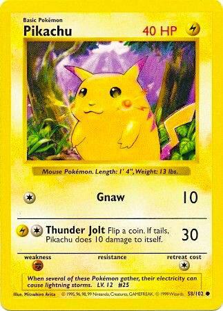 Pikachu (Red Cheeks) - 058/102 (BSS) Common - Damaged Unlimited