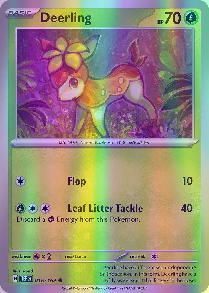 Deerling - 016/162 (TEF) Common - Near Mint Reverse Holofoil