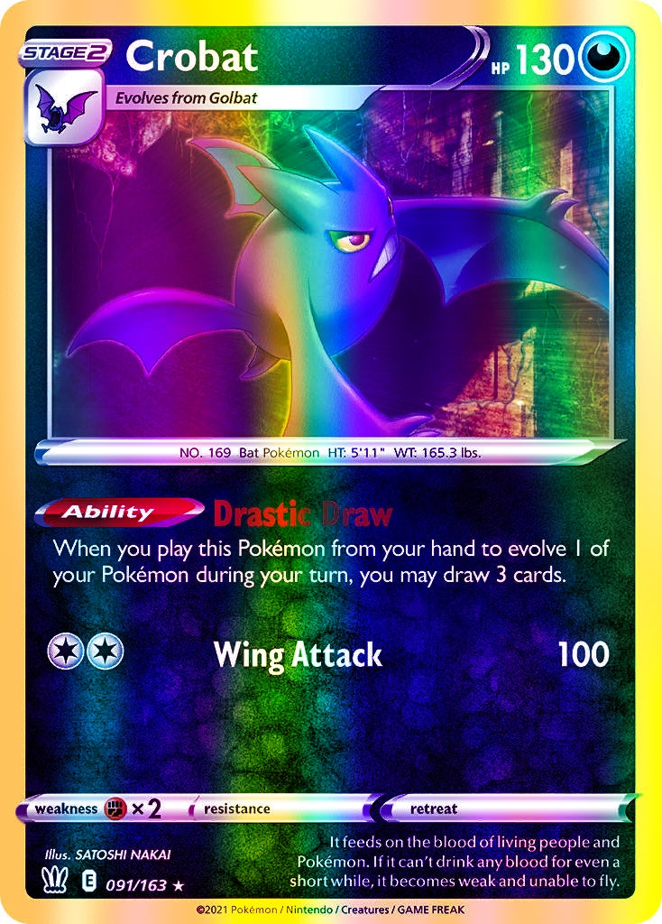 Crobat - 091/163 (SWSH05) Holo Rare - Near Mint Reverse Holofoil