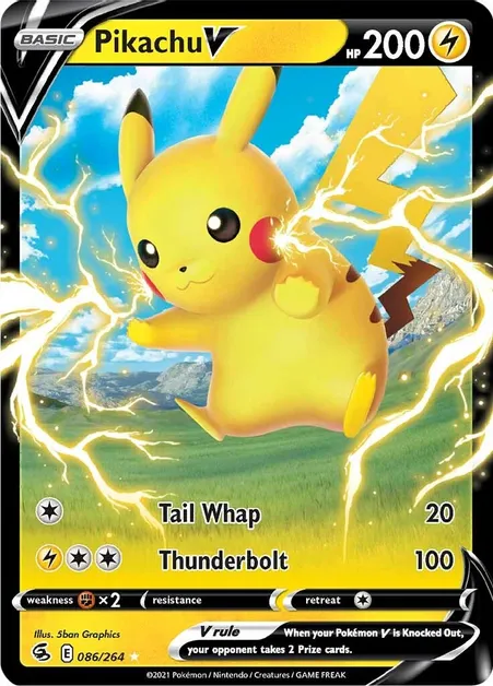 Pikachu V - 086/264 (SWSH08) Ultra Rare - Near Mint Holofoil